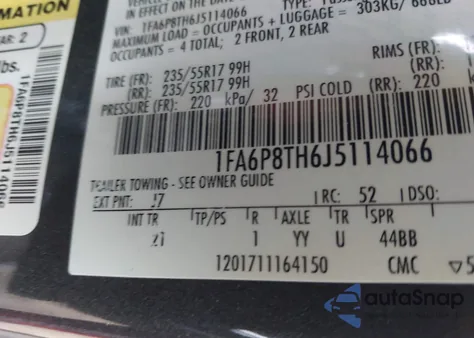 2018 Ford Mustang Ecoboost z USA, uszkodzony, nr VIN 1FA6P8TH6J5114066